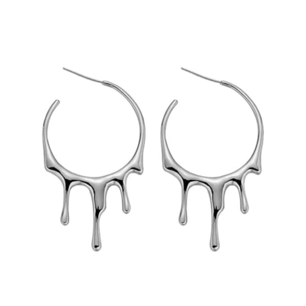 Chunky Tapered Dangle Earringsโ Drip Hoop Earrings for Women